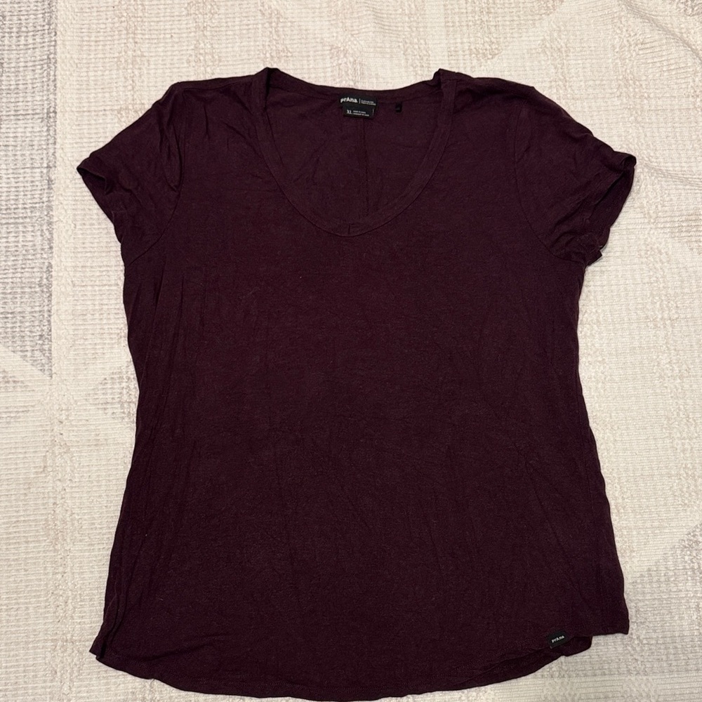 Prana Dark Purple Short Sleeve Tee
